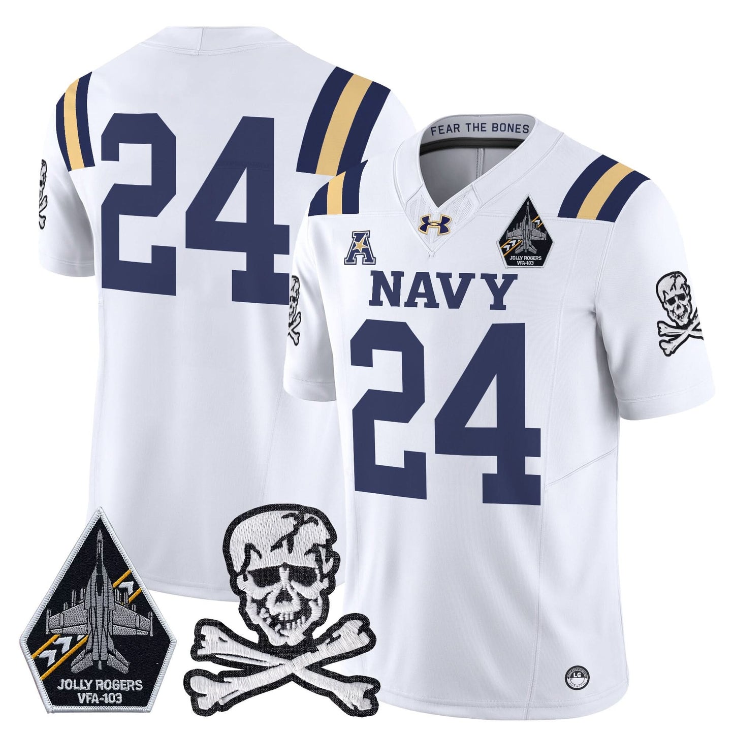 Navy Midshipmen 2024 Vapor Limited Jersey V3 - All Stitched