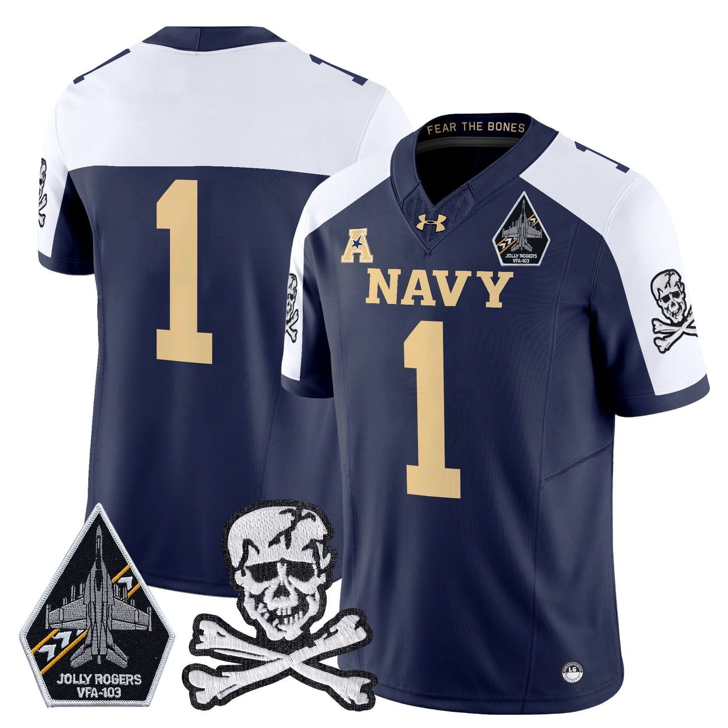 Navy Midshipmen 2024 Vapor Limited Jersey V3 - All Stitched