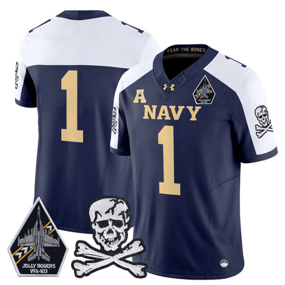 Navy Midshipmen 2024 Vapor Limited Jersey V3 - All Stitched