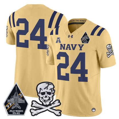 Navy Midshipmen 2024 Vapor Limited Jersey V3 - All Stitched