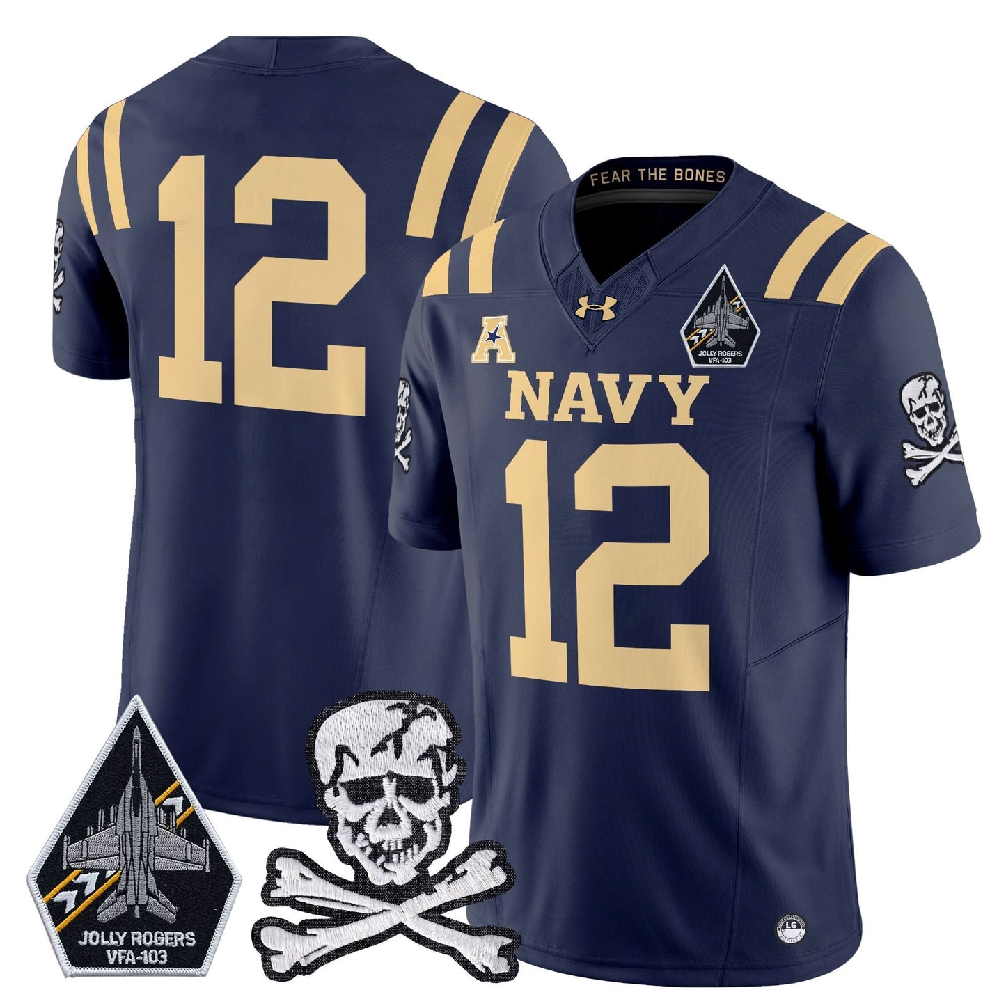 Navy Midshipmen 2024 Vapor Limited Jersey V3 - All Stitched