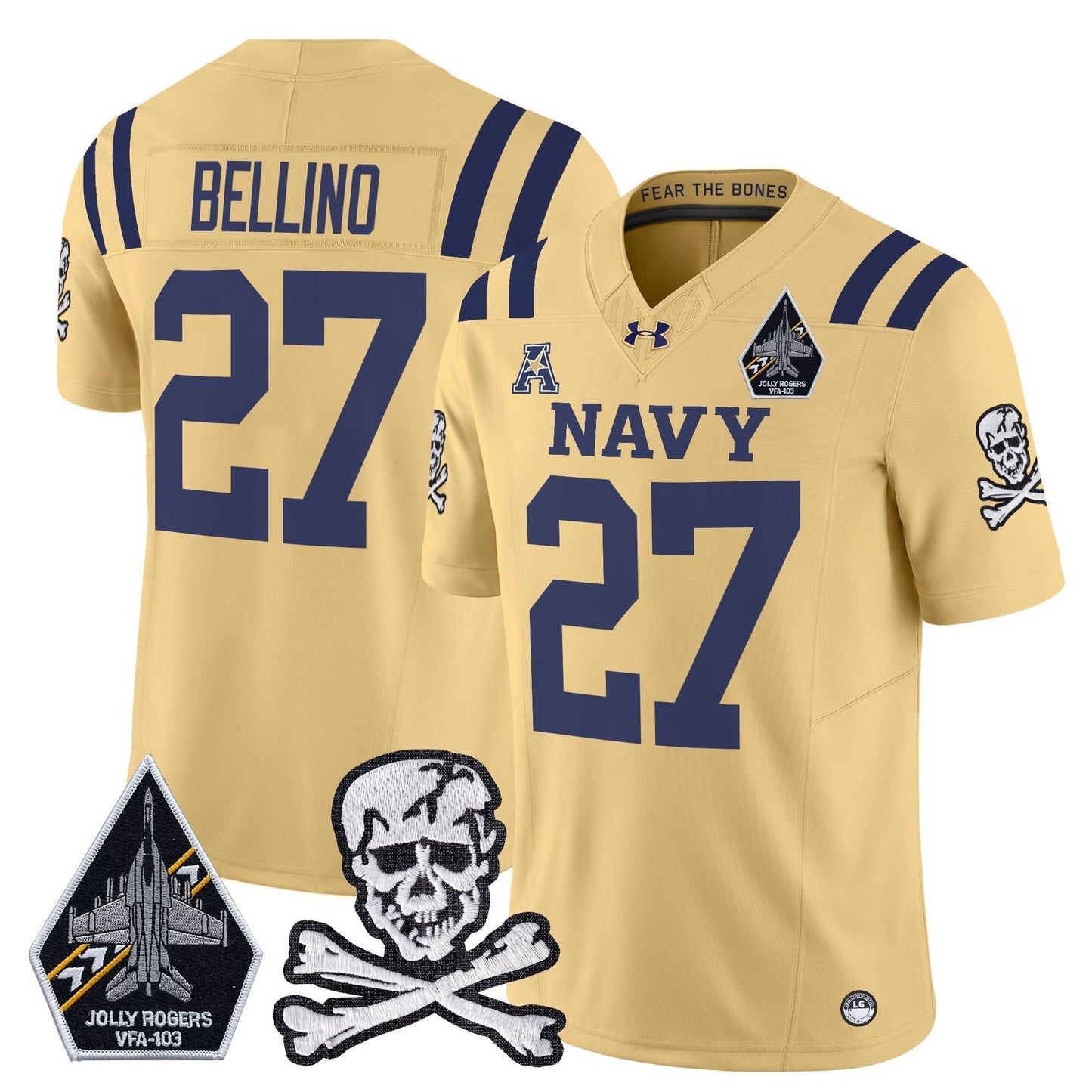 Navy Midshipmen 2024 Vapor Limited Jersey V3 - All Stitched