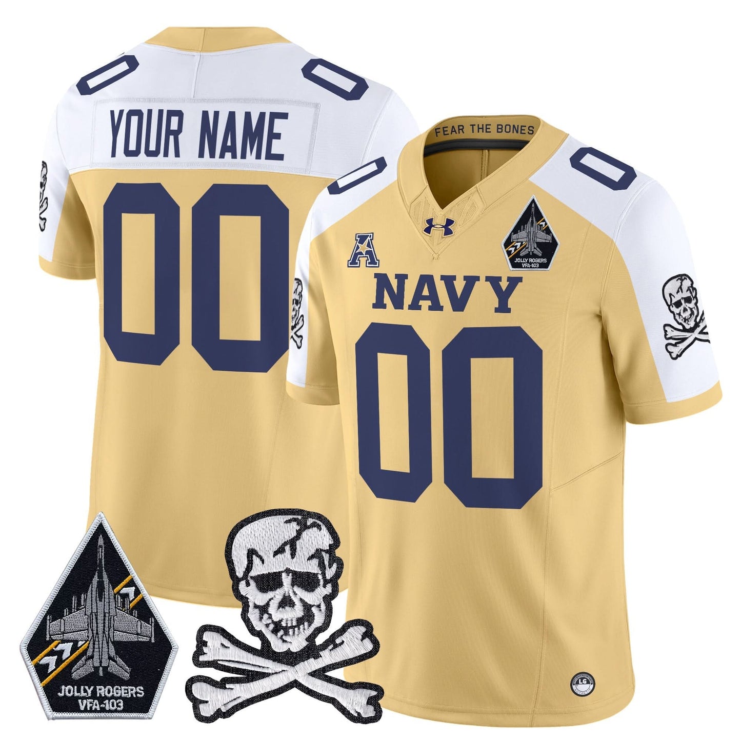 Navy Midshipmen 2024 Vapor Limited Custom Jersey V3 - All Stitched