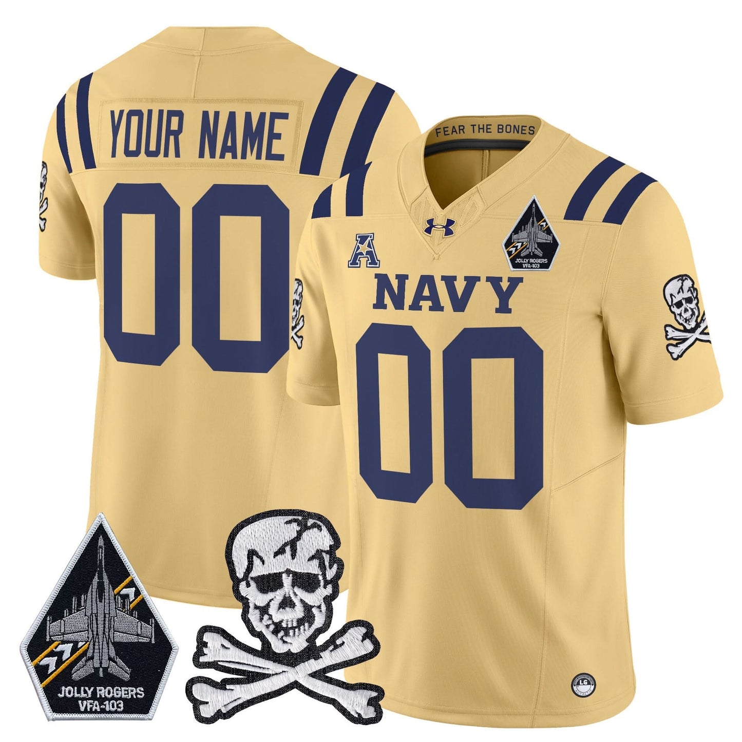 Navy Midshipmen 2024 Vapor Limited Custom Jersey V3 - All Stitched