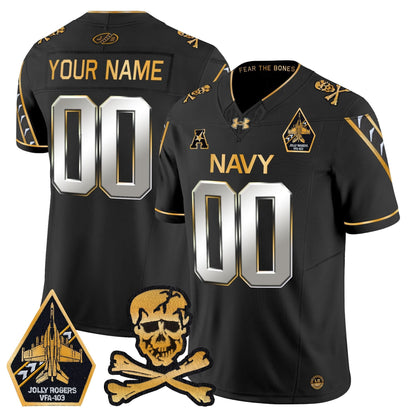 Navy Midshipmen 2024 Gold Vapor Limited Custom Jersey - All Stitched