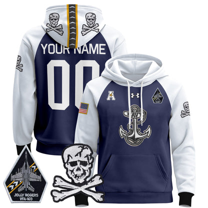 Navy Midshipmen 2025 Custom Pullover Hoodie - Stitched