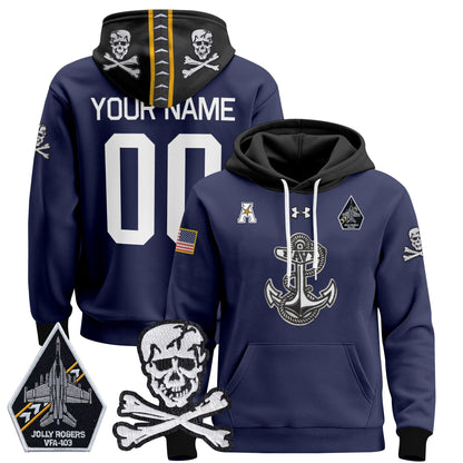 Navy Midshipmen 2025 Custom Pullover Hoodie - Stitched