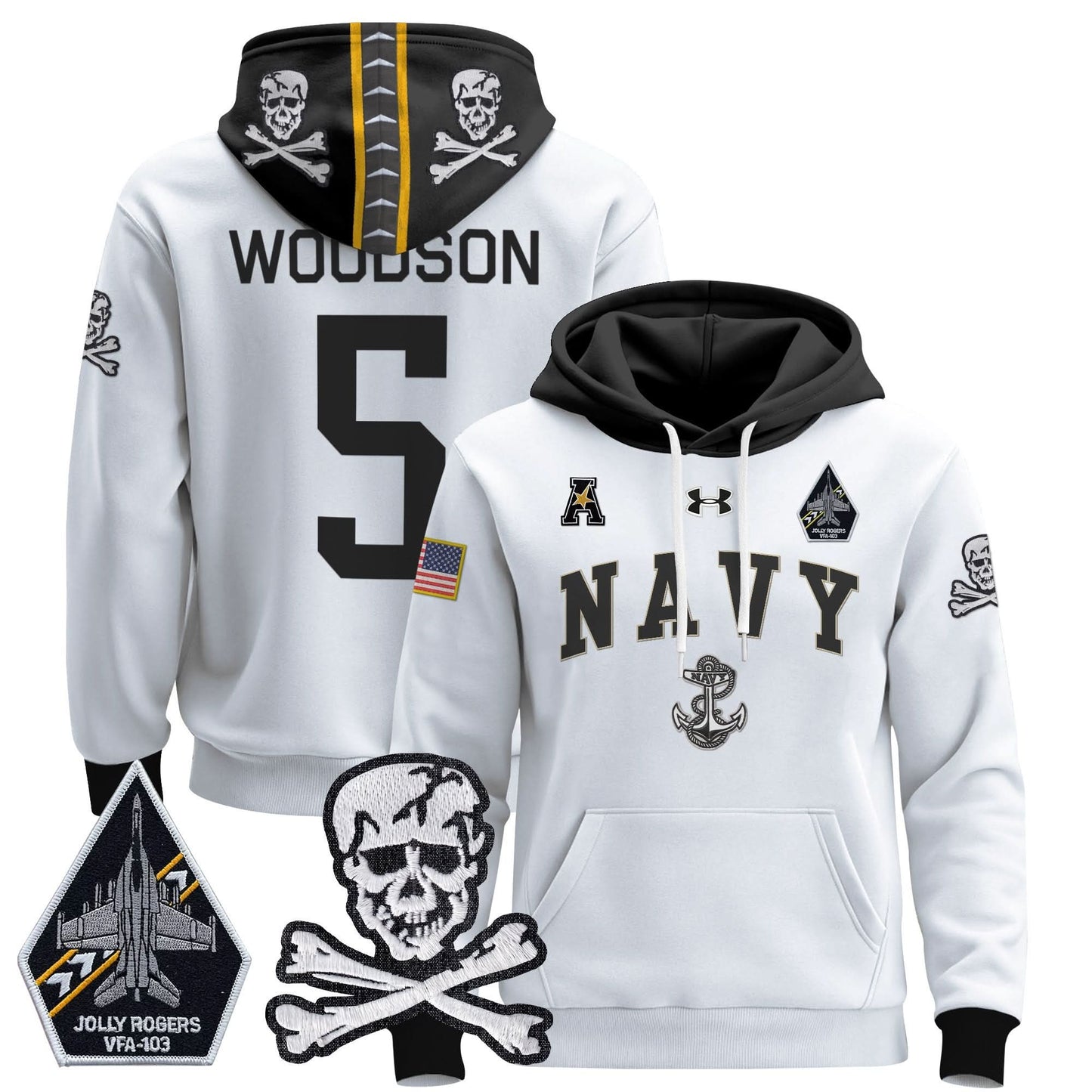 Navy Midshipmen 2024 Pullover Hoodie V4 - Stitched