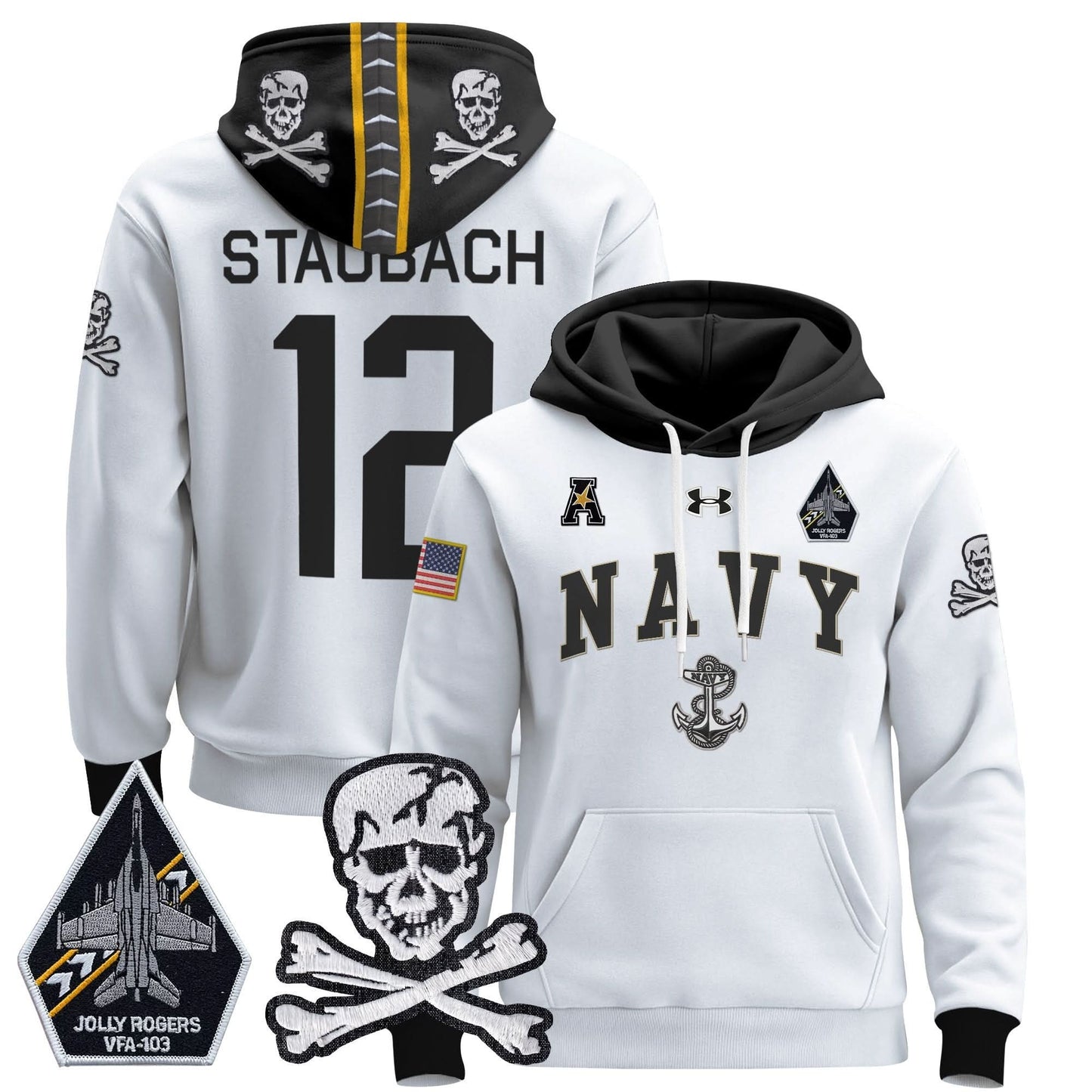 Navy Midshipmen 2024 Pullover Hoodie V4 - Stitched