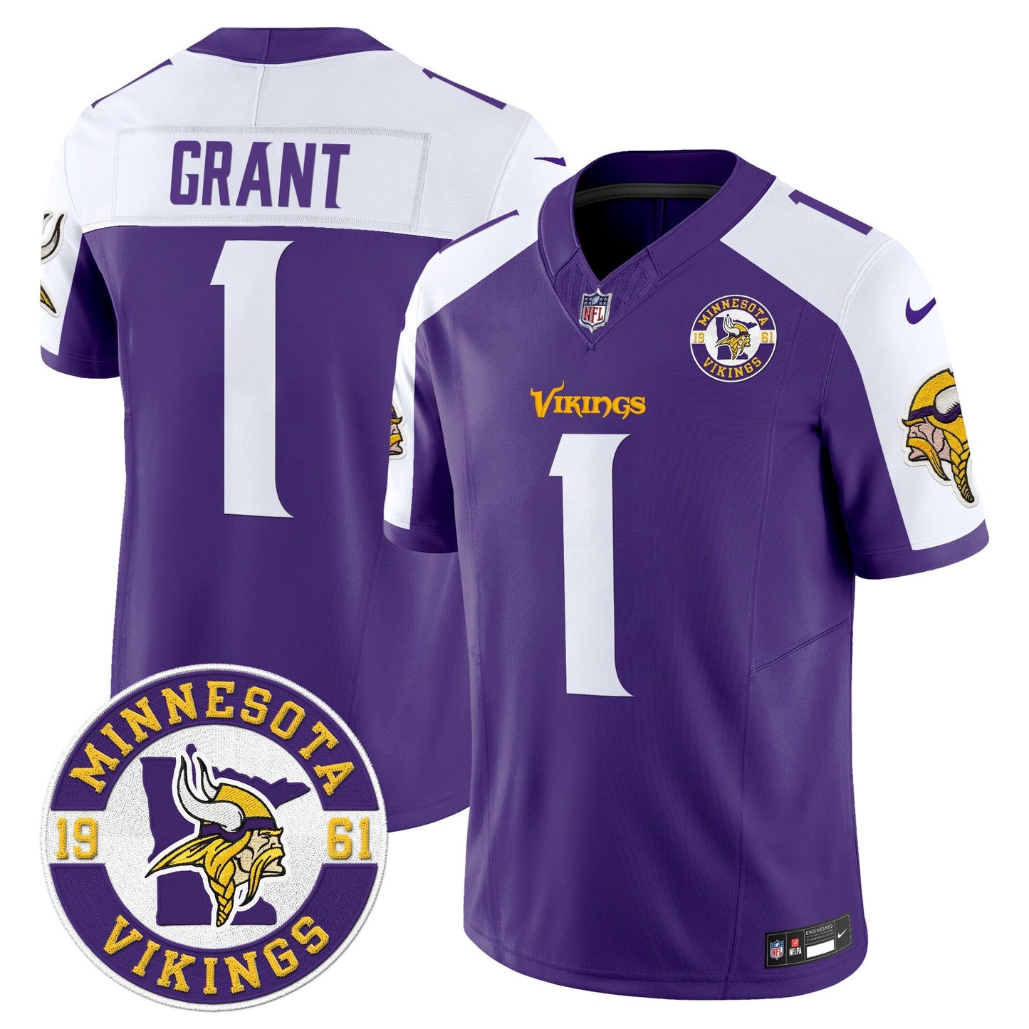 MIN King Of The North Patch Vapor Limited Jersey - Est. 1961 Patch - All Stitched