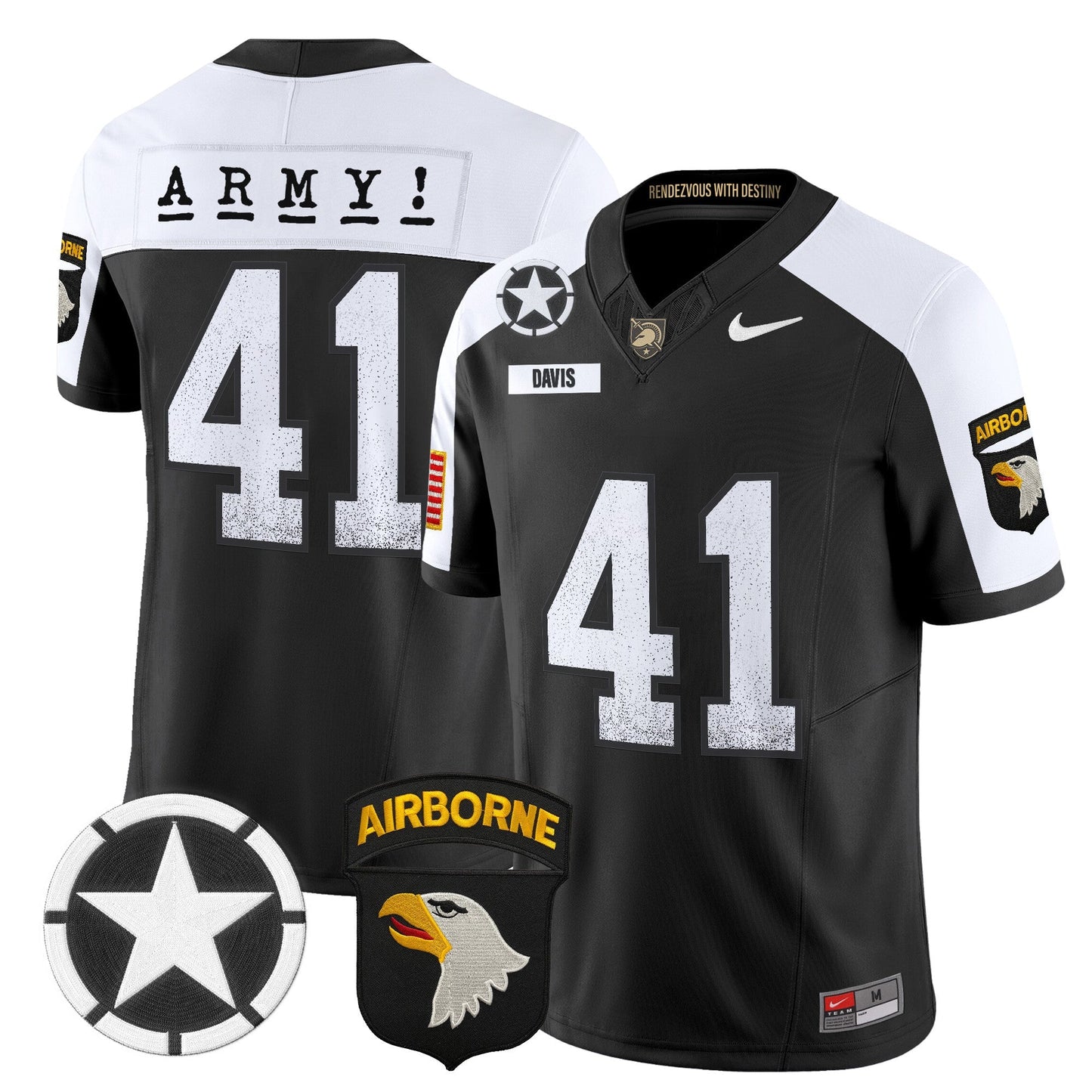 Men's Army Black Knights 2025 Screaming Eagles Vapor Limited Jersey - All Stitched