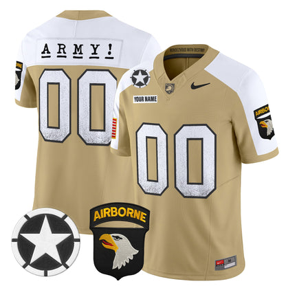 Army Black Knights 2025 Screaming Eagles Vapor Limited Custom Jersey - All Stitched