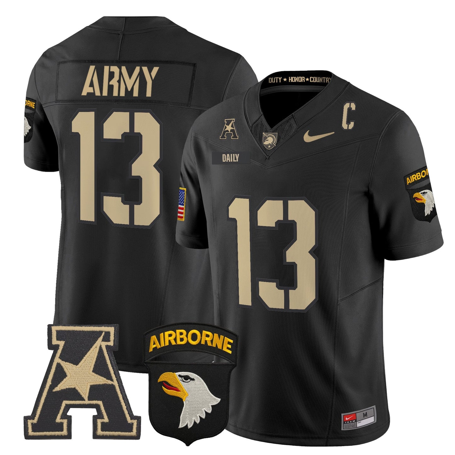 Army Black Knights 101st Airborne Division Patch 2024 Vapor Limited Jersey V2 - All Stitched