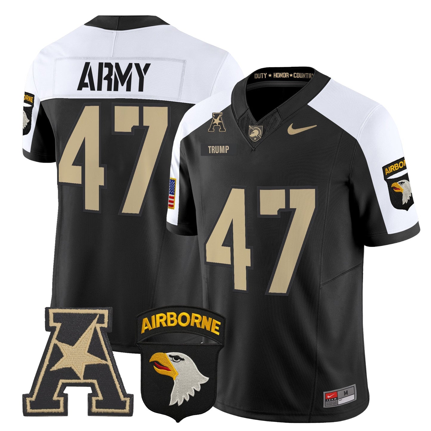 Army Black Knights 101st Airborne Division Patch 2024 Vapor Limited Jersey V2 - All Stitched