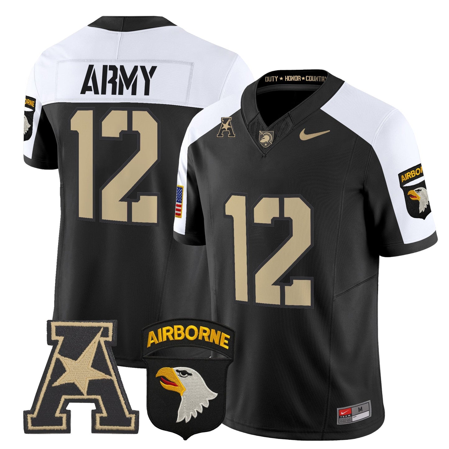 Army Black Knights 101st Airborne Division Patch 2024 Vapor Limited Jersey V2 - All Stitched
