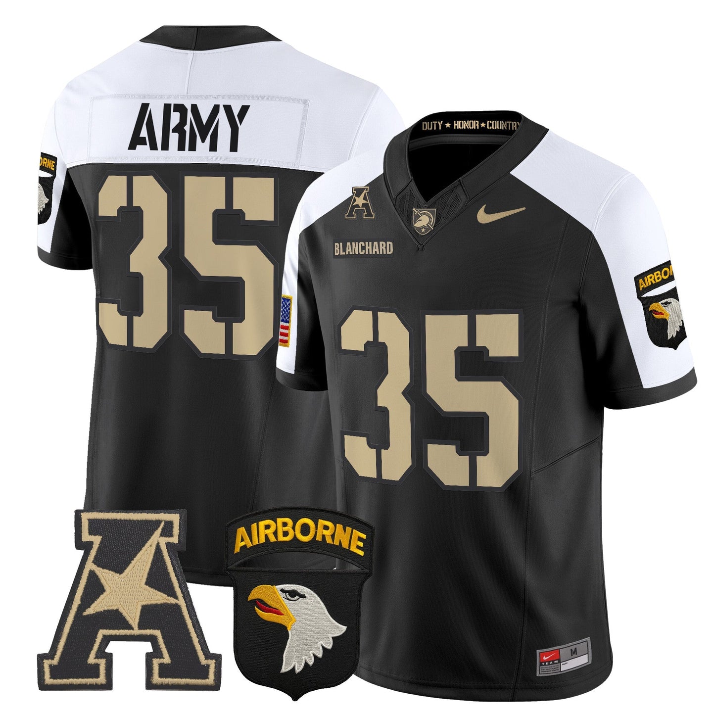 Army Black Knights 101st Airborne Division Patch 2024 Vapor Limited Jersey V2 - All Stitched