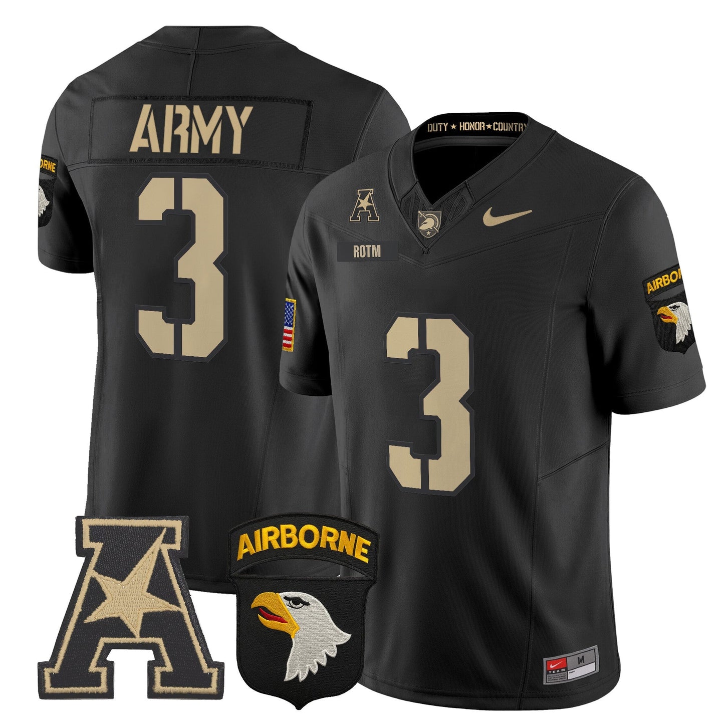 Army Black Knights 101st Airborne Division Patch 2024 Vapor Limited Jersey V2 - All Stitched