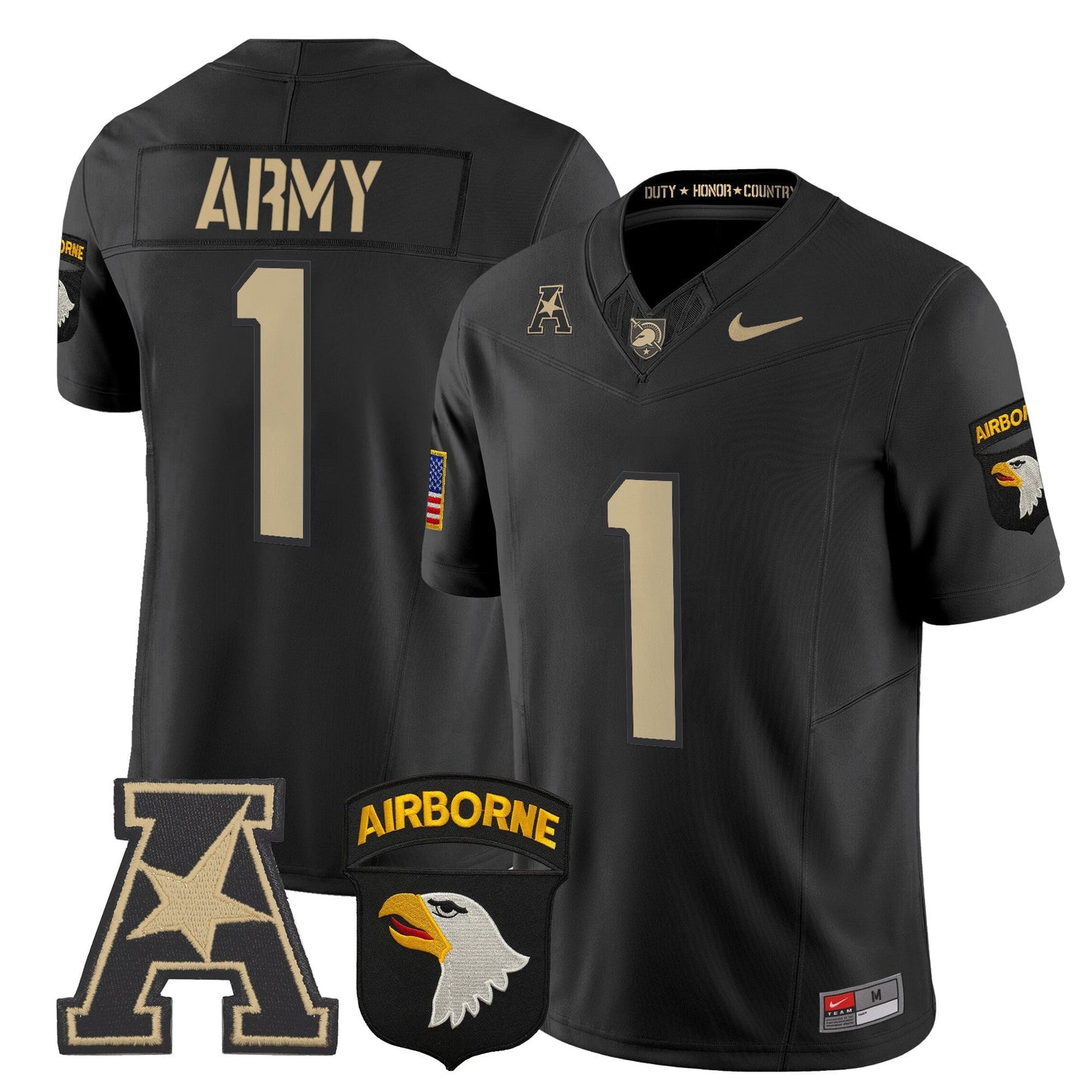 Army Black Knights 101st Airborne Division Patch 2024 Vapor Limited Jersey V2 - All Stitched