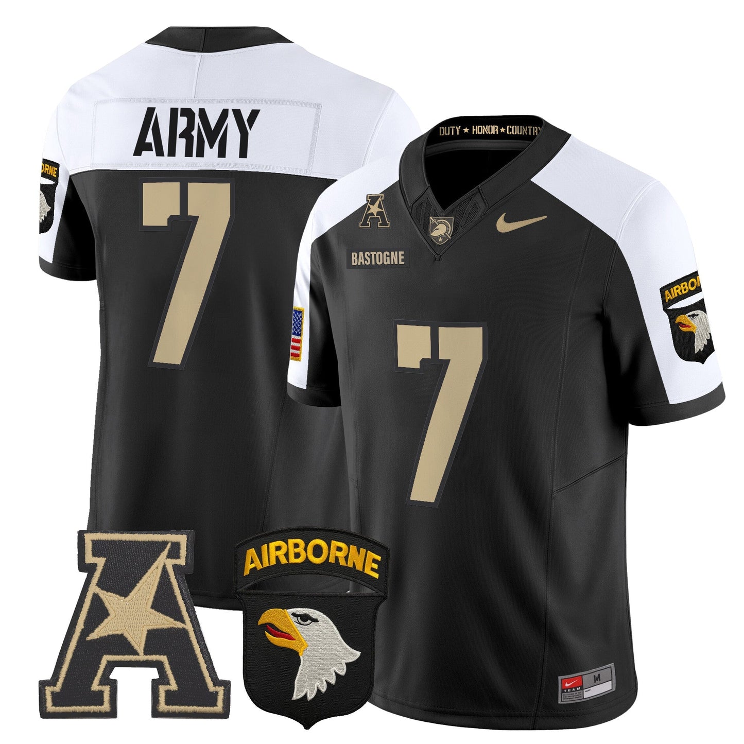 Army Black Knights 101st Airborne Division Patch 2024 Vapor Limited Jersey V2 - All Stitched