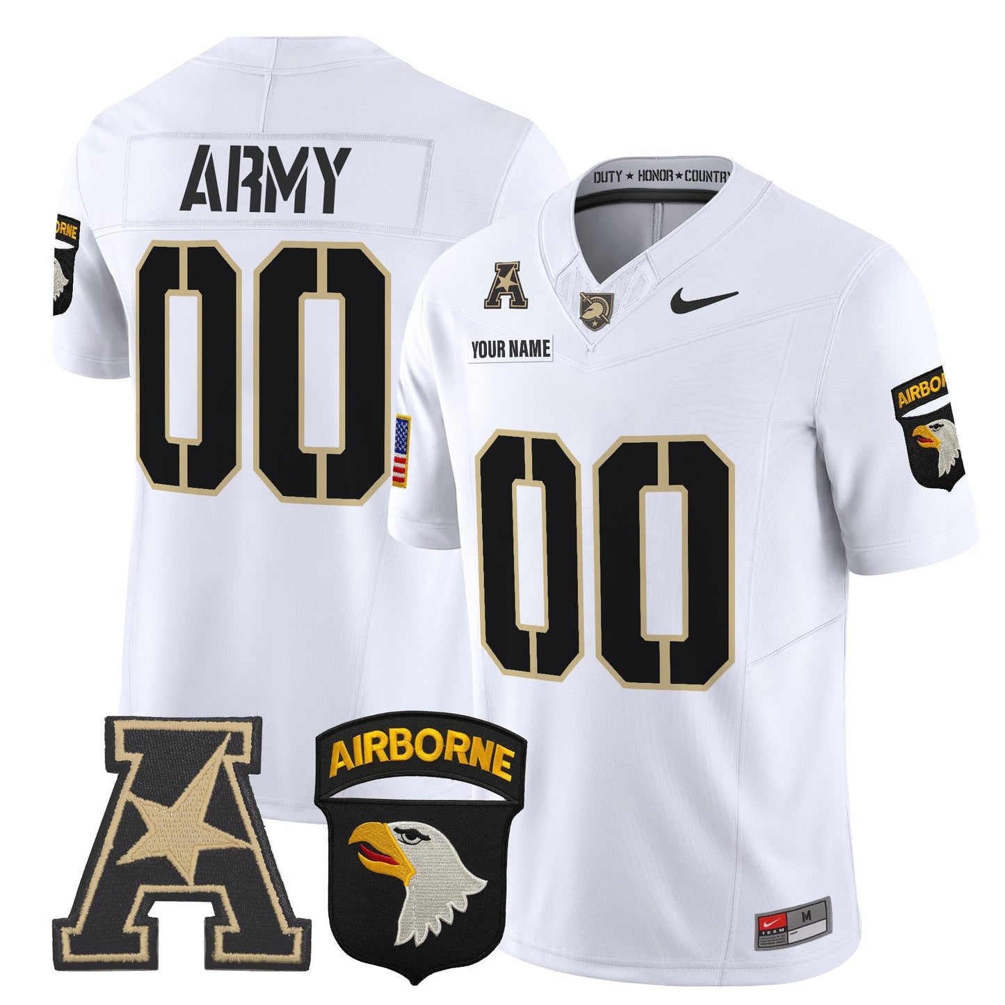 Army Black Knights 101st Airborne Division Patch 2024 Vapor Limited Custom Jersey V2 - All Stitched
