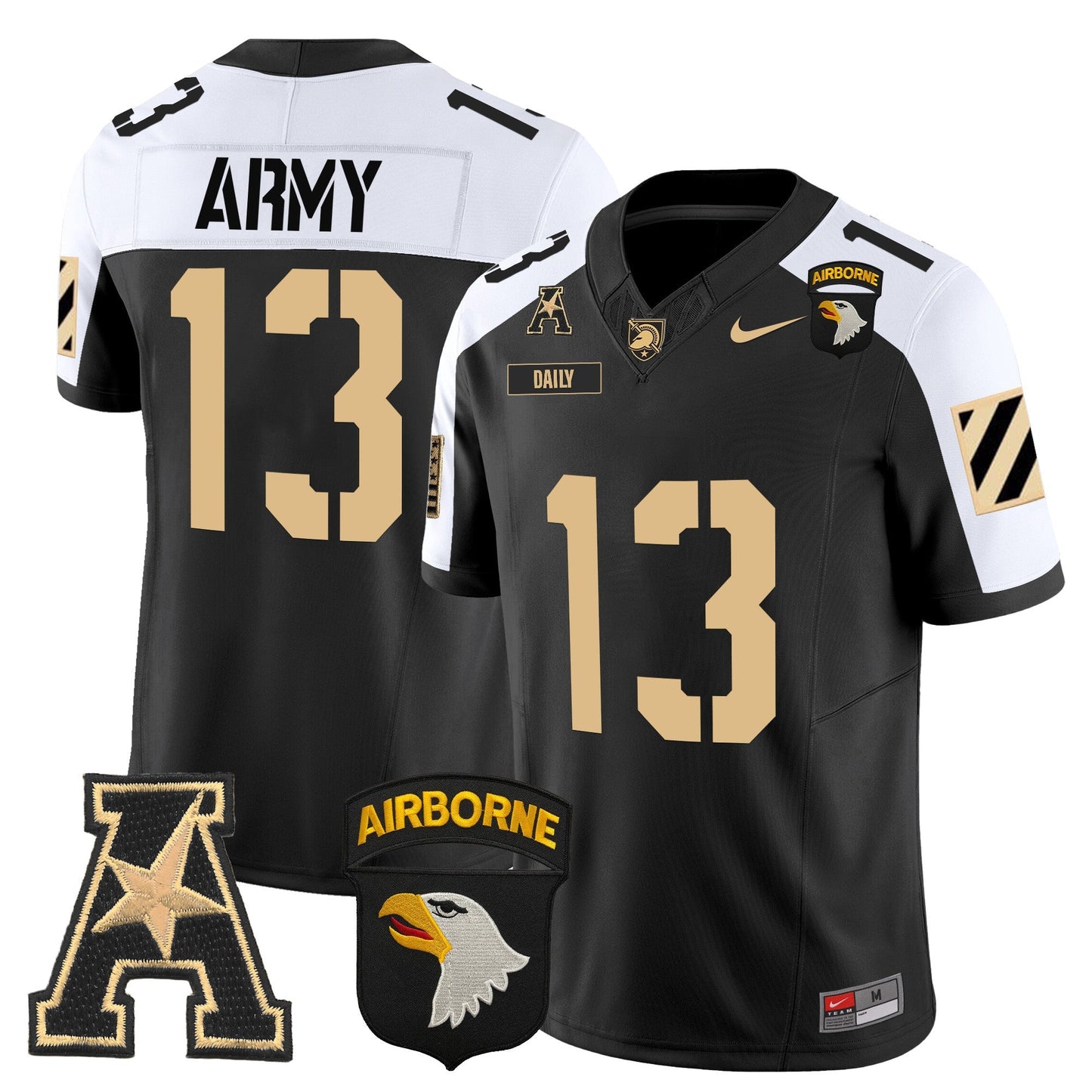 Army Black Knights 101st Airborne Division Patch 2024 Vapor Limited Jersey V3 - All Stitched