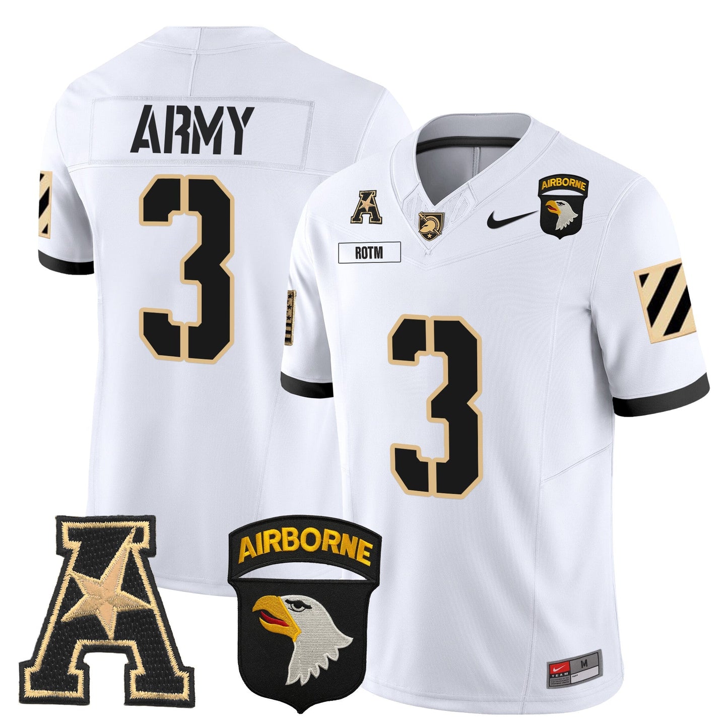 Army Black Knights 101st Airborne Division Patch 2024 Vapor Limited Jersey V3 - All Stitched