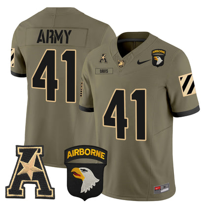 Army Black Knights 101st Airborne Division Patch 2024 Vapor Limited Jersey V3 - All Stitched