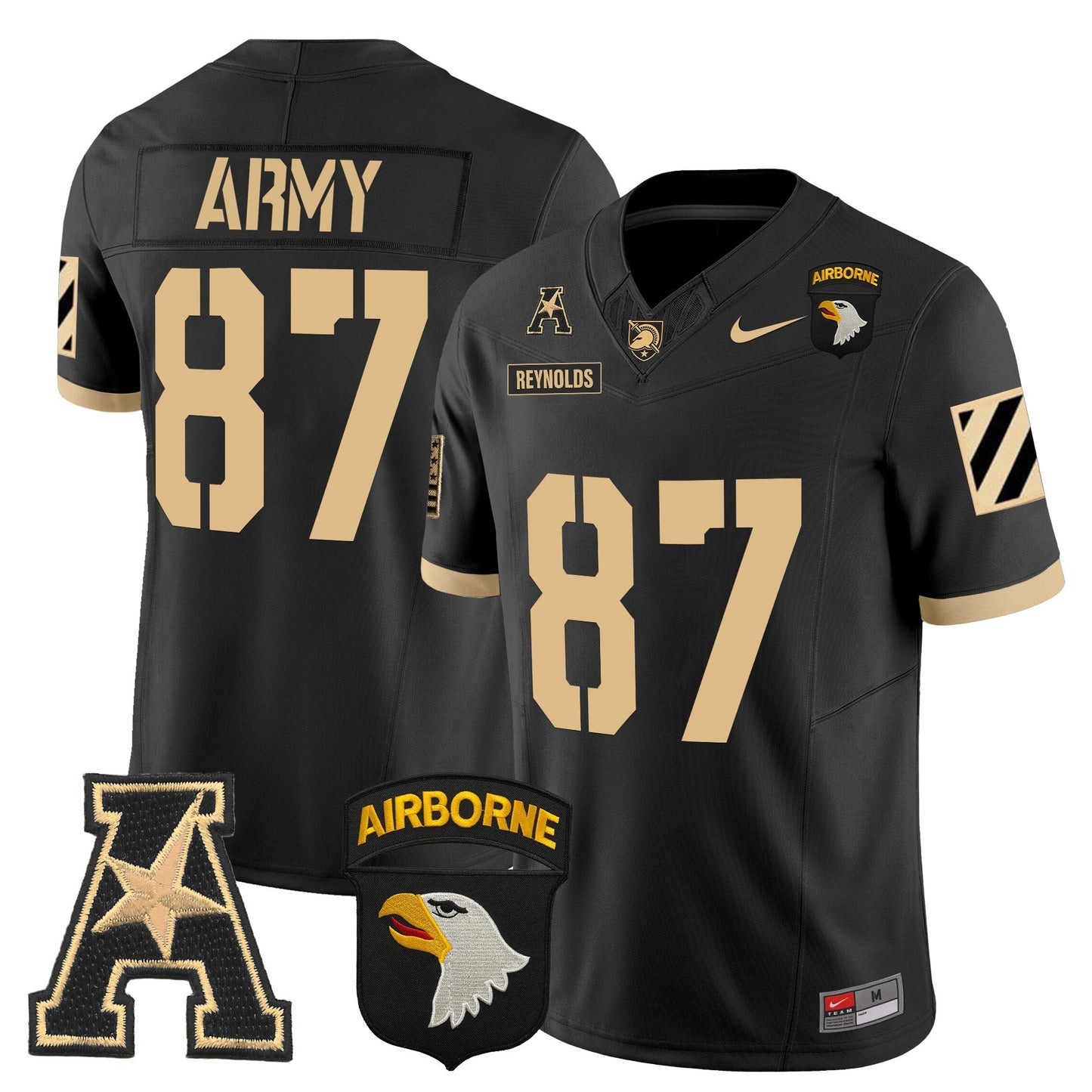 Army Black Knights 101st Airborne Division Patch 2024 Vapor Limited Jersey V3 - All Stitched