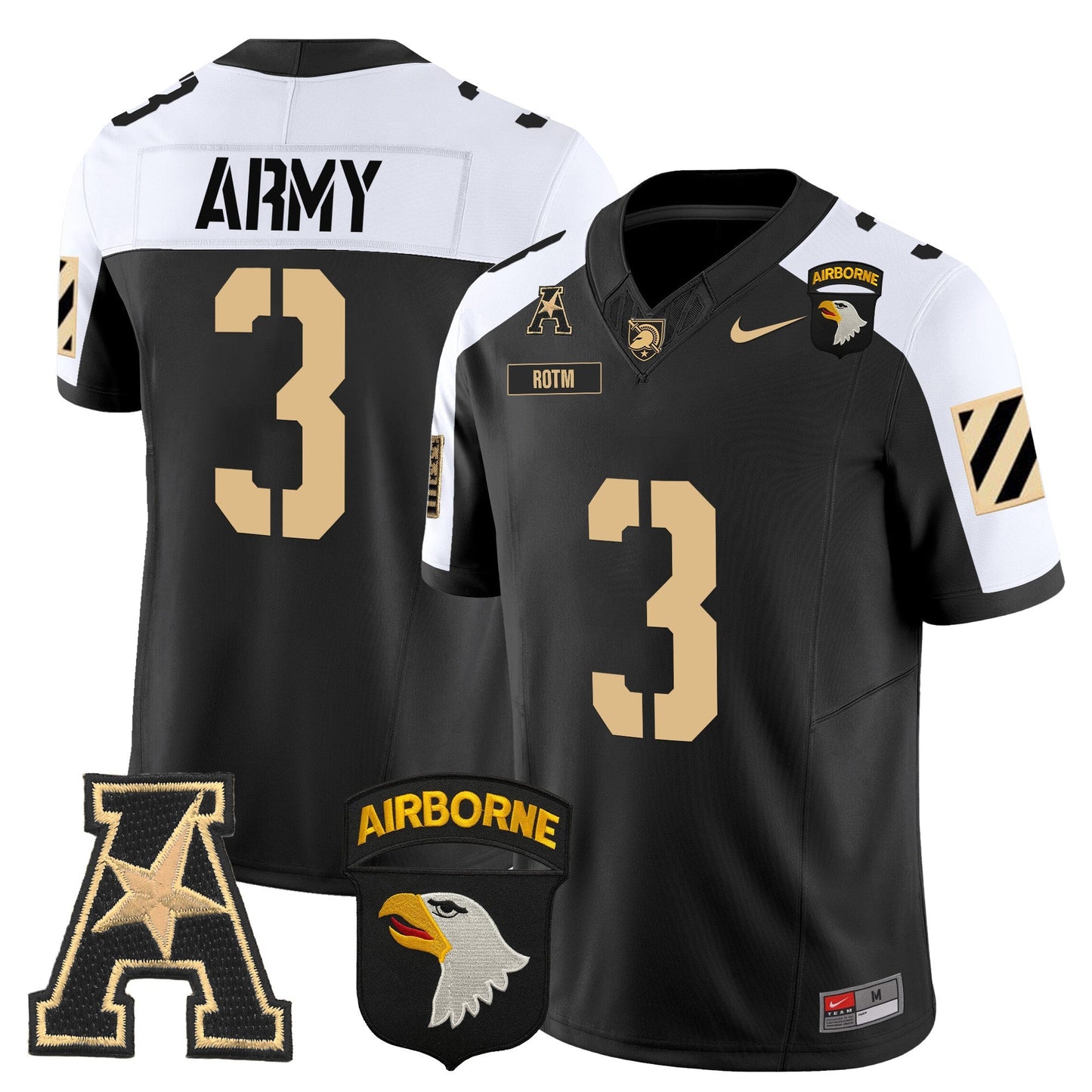 Army Black Knights 101st Airborne Division Patch 2024 Vapor Limited Jersey V3 - All Stitched