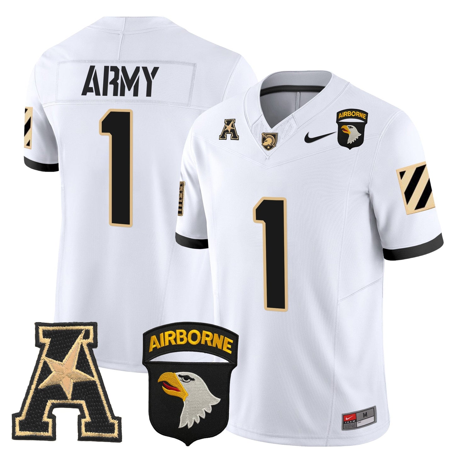 Army Black Knights 101st Airborne Division Patch 2024 Vapor Limited Jersey V3 - All Stitched