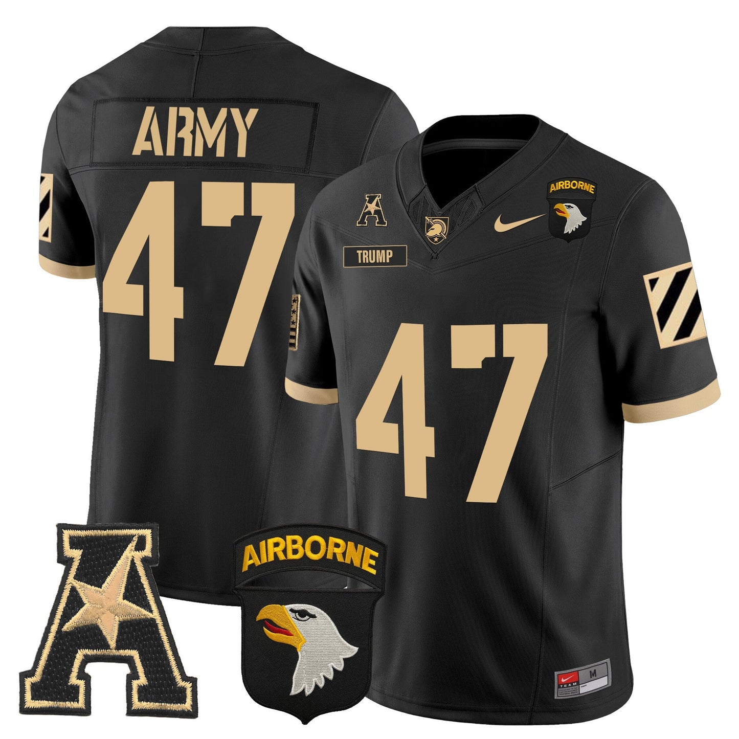 Army Black Knights 101st Airborne Division Patch 2024 Vapor Limited Jersey V3 - All Stitched