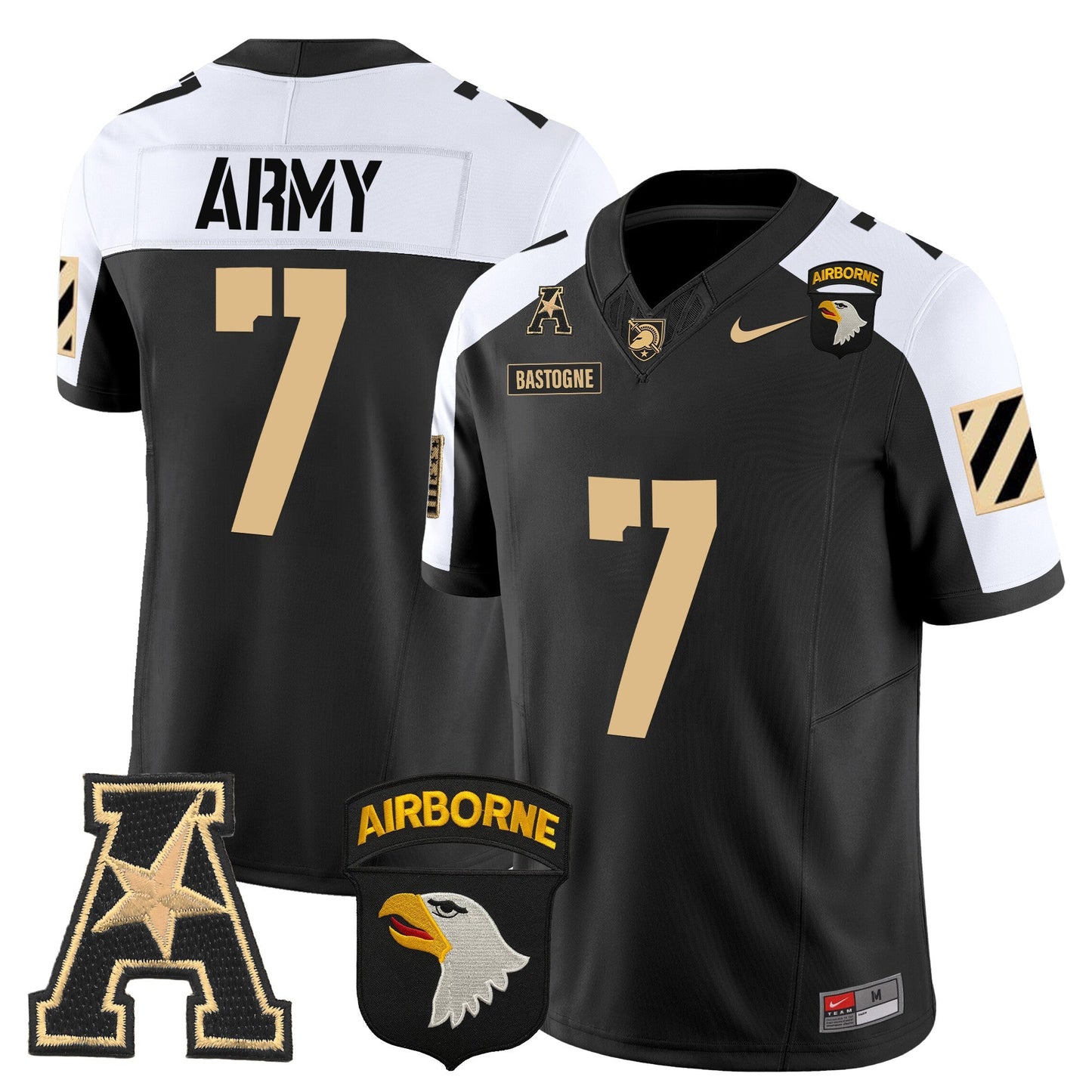 Army Black Knights 101st Airborne Division Patch 2024 Vapor Limited Jersey V3 - All Stitched