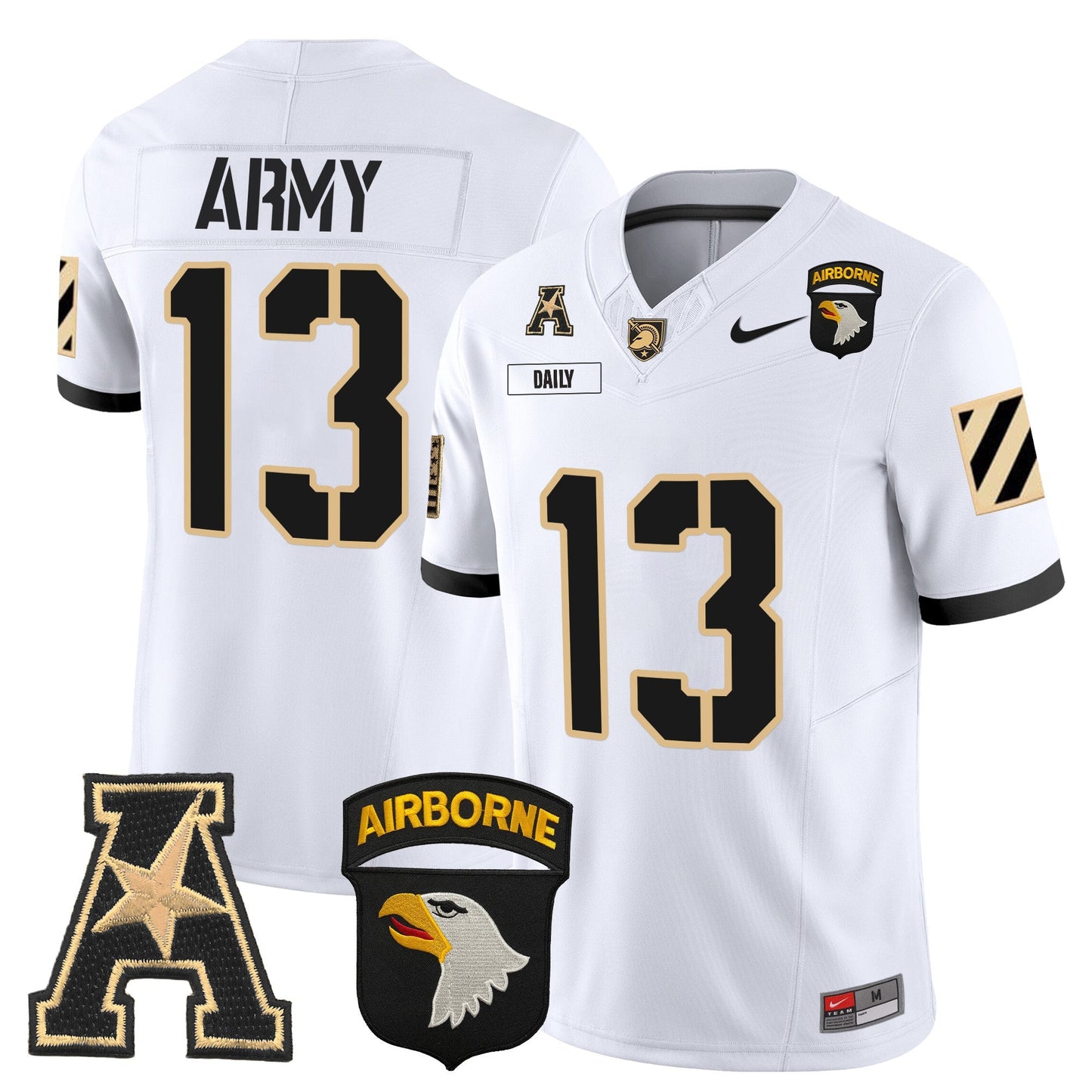 Army Black Knights 101st Airborne Division Patch 2024 Vapor Limited Jersey V3 - All Stitched