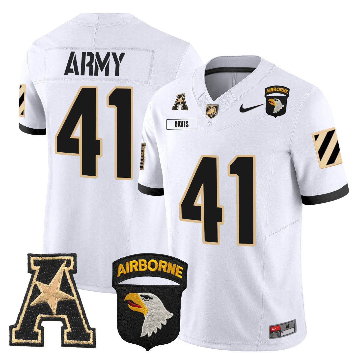 Army Black Knights 101st Airborne Division Patch 2024 Vapor Limited Jersey V3 - All Stitched
