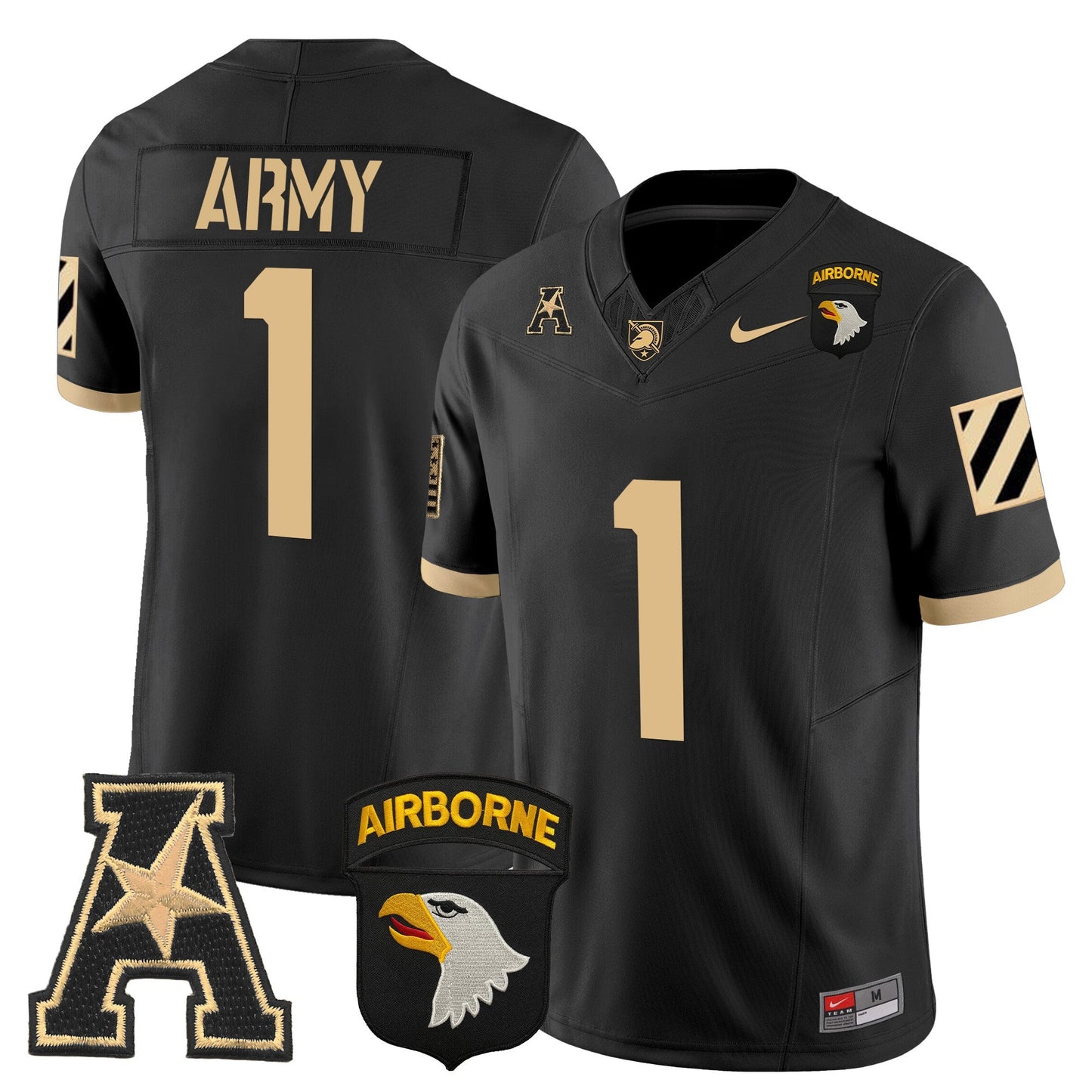 Army Black Knights 101st Airborne Division Patch 2024 Vapor Limited Jersey V3 - All Stitched