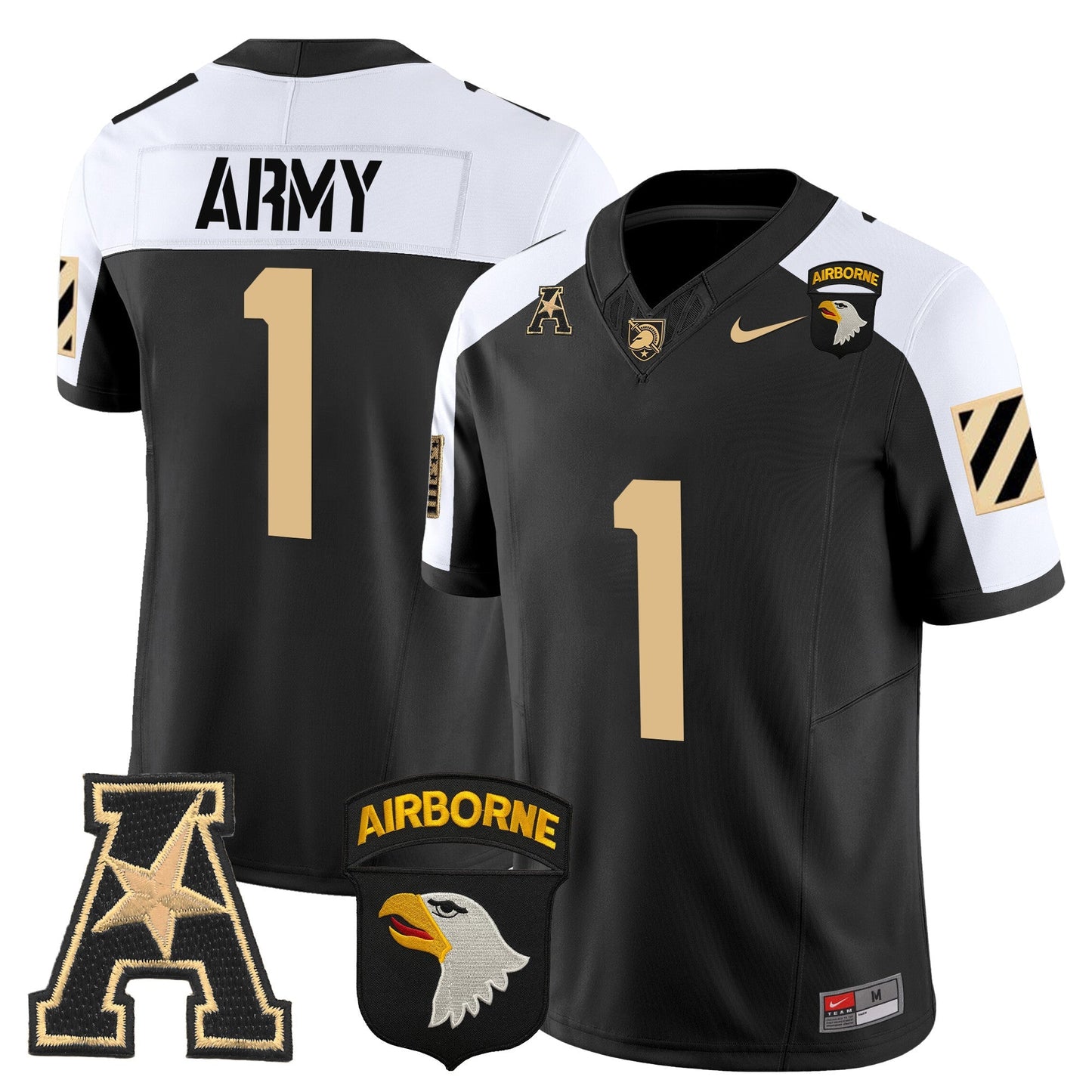 Army Black Knights 101st Airborne Division Patch 2024 Vapor Limited Jersey V3 - All Stitched