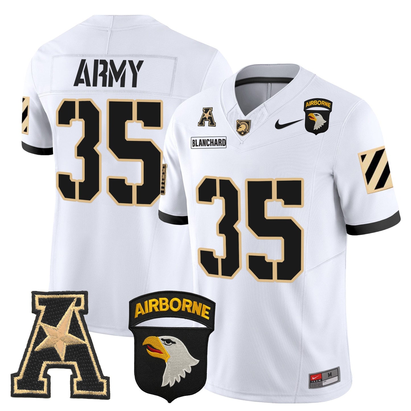 Army Black Knights 101st Airborne Division Patch 2024 Vapor Limited Jersey V3 - All Stitched