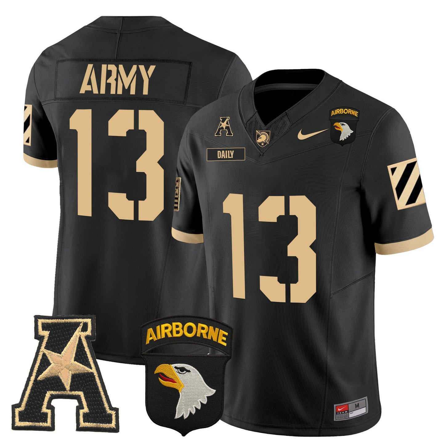 Army Black Knights 101st Airborne Division Patch 2024 Vapor Limited Jersey V3 - All Stitched