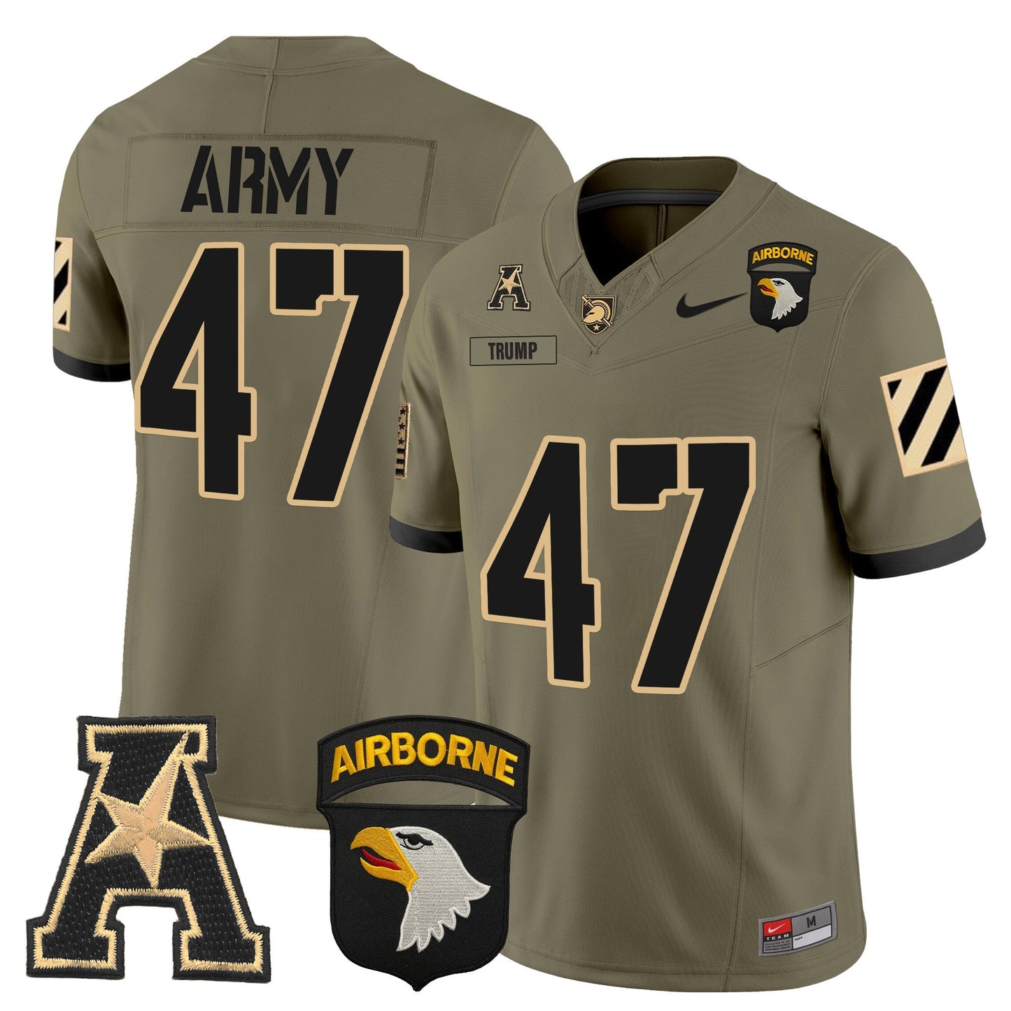 Army Black Knights 101st Airborne Division Patch 2024 Vapor Limited Jersey V3 - All Stitched