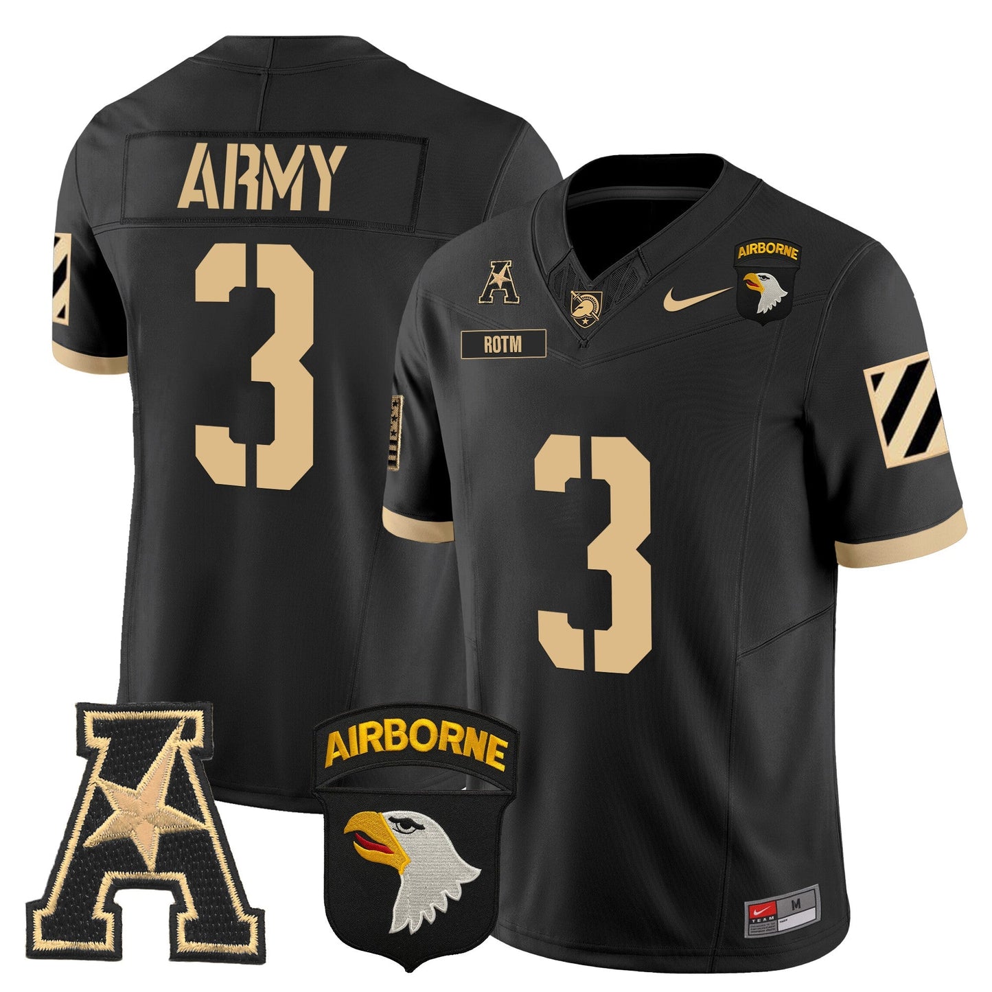 Army Black Knights 101st Airborne Division Patch 2024 Vapor Limited Jersey V3 - All Stitched