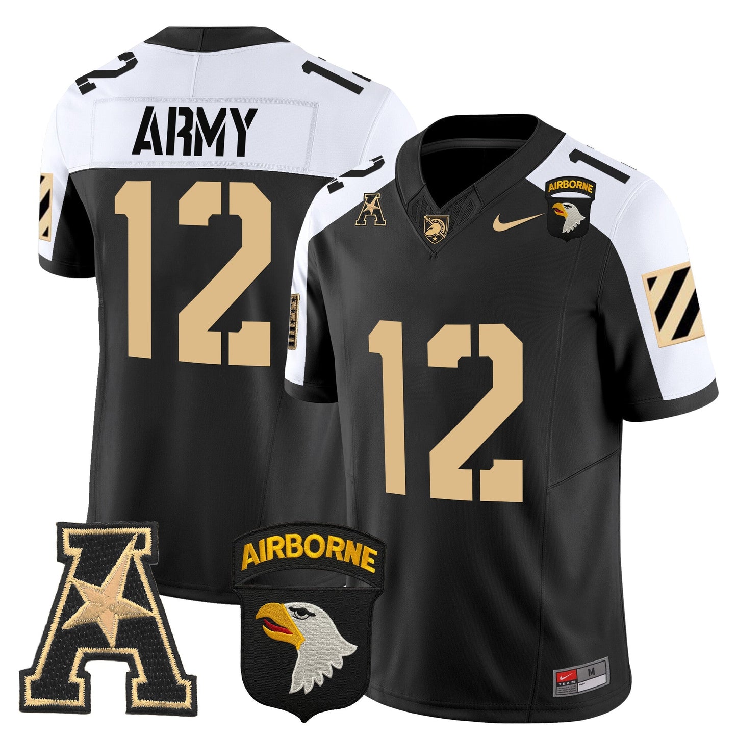 Army Black Knights 101st Airborne Division Patch 2024 Vapor Limited Jersey V3 - All Stitched