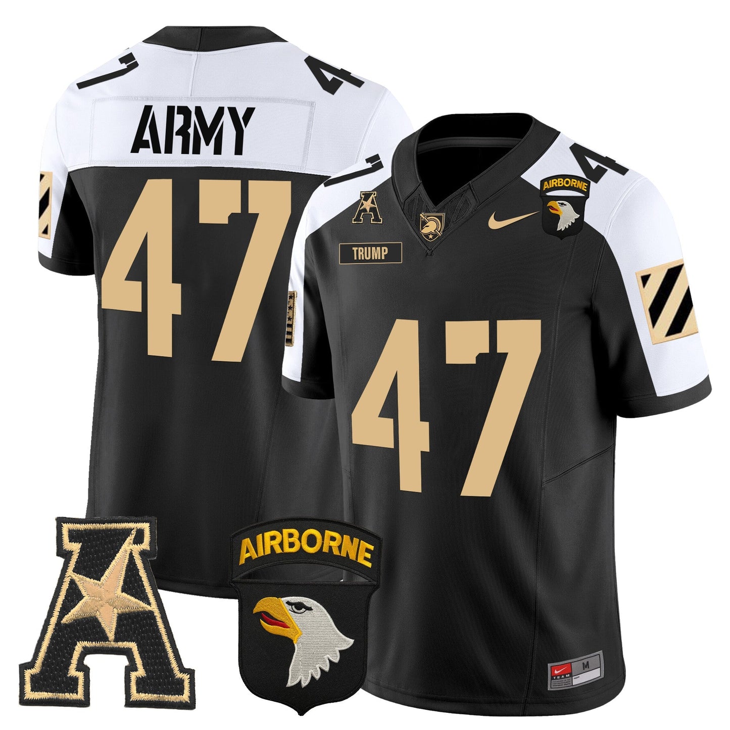Army Black Knights 101st Airborne Division Patch 2024 Vapor Limited Jersey V3 - All Stitched