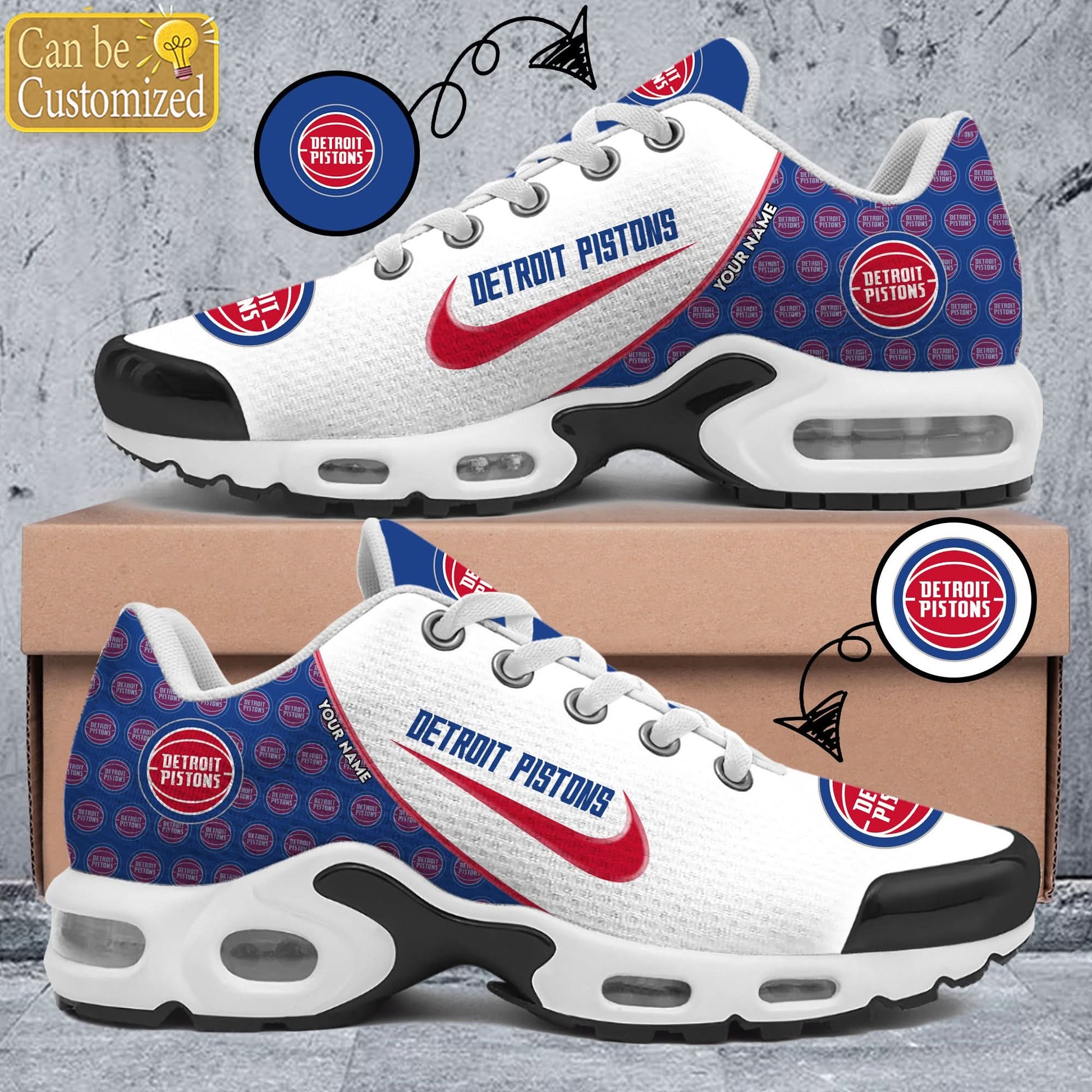 Detroit Pistons Premium A951 Shoes Personalized