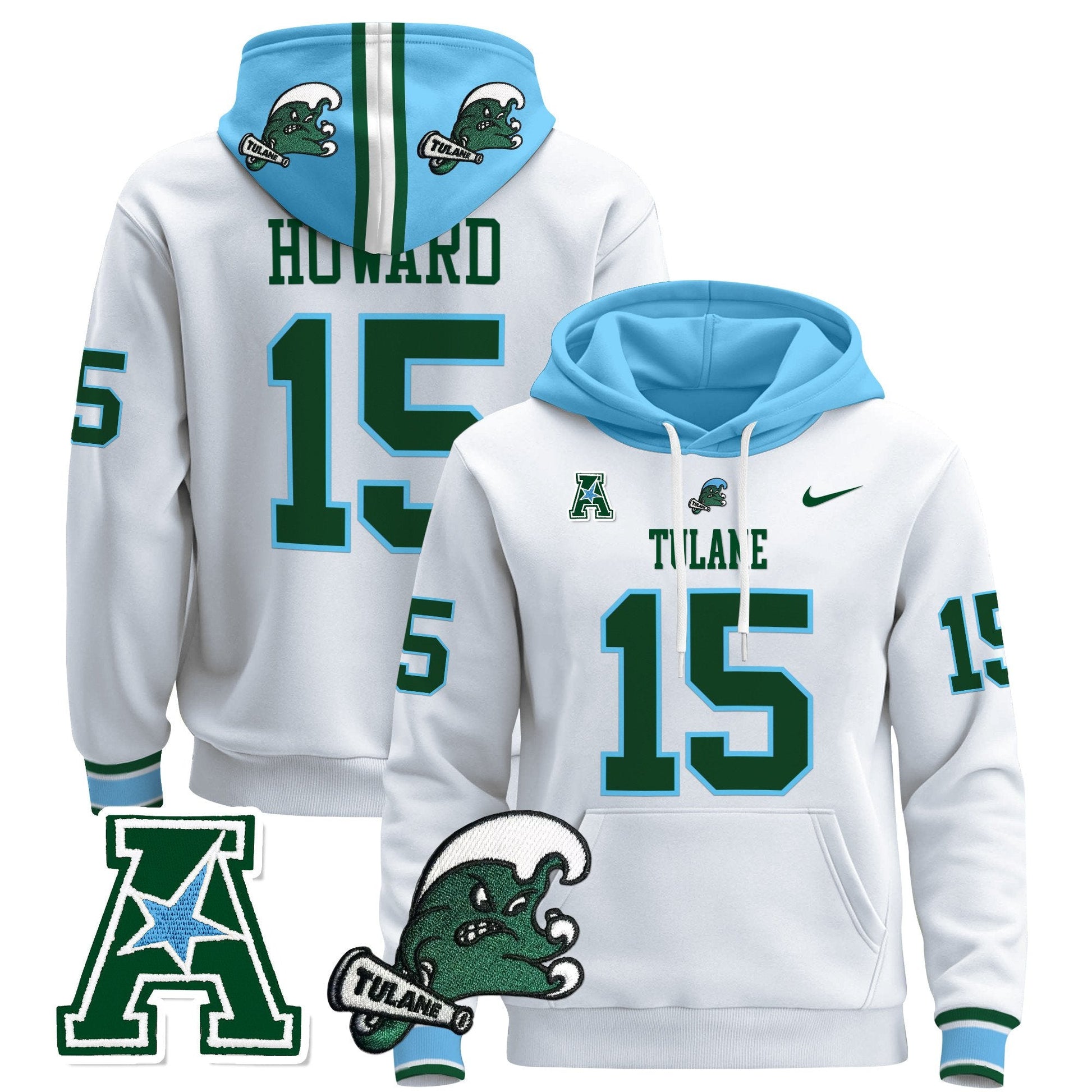 Men's Tulane Green Wave 2024 Pullover Hoodie - All Stitched