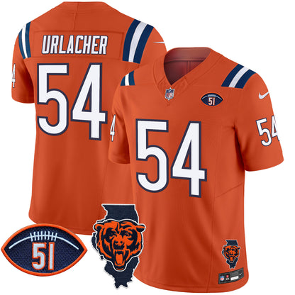 Men's Bears Illinois Patch Vapor Limited Jersey V2 - All Stitched