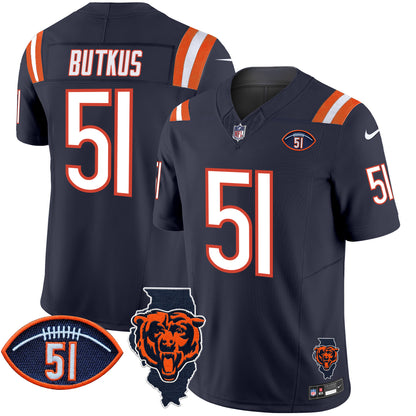 Men's Bears Illinois Patch Vapor Limited Jersey V2 - All Stitched