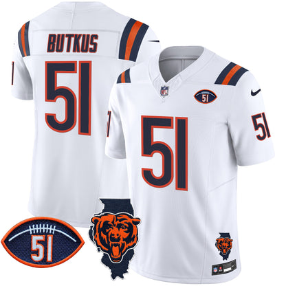 Men's Bears Illinois Patch Vapor Limited Jersey V2 - All Stitched