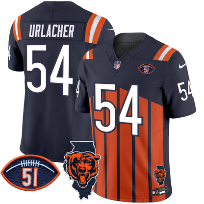Men's Bears Illinois Patch Vapor Limited Jersey V2 - All Stitched