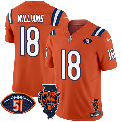 Men's Bears Illinois Patch Vapor Limited Jersey V2 - All Stitched