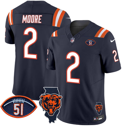 Men's Bears Illinois Patch Vapor Limited Jersey V2 - All Stitched